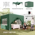 Outsunny 3 x 3m Pop-Up Gazebo Shelter, with Accessories - Dark Green - 4