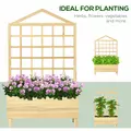 Outsunny Garden Planters with Trellis for Vine Climbing, Distressed Wooden Raised Beds, 90x43x150cm, Natural Tone - 7