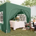 Outsunny 3 x 3m Pop-Up Gazebo Shelter, with Accessories - Dark Green - 9
