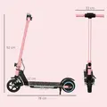 SPORTNOW Folding Electric Scooter for Kids, with Dual Brakes, Front Suspension, LED Colourful Lights, Pink - 3