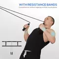 SPORTNOW Pull-Up Bar, No-Drilling Chin-Up Bar, Push-Up Stand with Resistance Bands, Padded Handles for Home Gym Exercise, Blue - 6