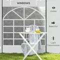 Outsunny Gazebo Side Panels, 2 Pack Sides Replacement, for 3x3(m) or 3x6m Pop Up Gazebo, with Windows and Doors, White - 6