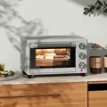 HOMCOM 21L Mini Countertop Oven, 100°C-230°C Adjustable Temp - Silver Tone - 2