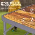 Outsunny 3ft Folding Camping Table Height Adjustable Aluminium Outdoor Garden Party Picnic BBQ Trestle Table Field Kitchen - 7