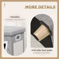 PawHut Cat House Cave, Cat Bed Cube with Scratching Pad, Soft Detachable & Washable Cushion, Toy Ball, for Indoor Kittens, Grey - 8