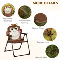 Outsunny Kids Bistro Table and Chair Set, Outdoor Folding Garden Furniture w/Monkey Design, Removable, Adjustable Sun Umbrella, Ages 3-6 Years - Brown - 6