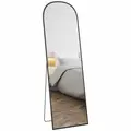 HOMCOM 162cm Aluminium Frame Standing Mirror - Black - 1