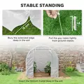 Outsunny 245 x 200cm Polytunnel Greenhouse - White - 7