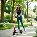 SPORTNOW Folding Electric Scooter for Kids, with Dual Brakes, Front Suspension, LED Colourful Lights, Red - 2