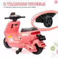 AIYAPLAY 6V Ride on Motorbike, Kids Electric Motorbike w/ Headlights, Music, Training Wheels, for Ages 18-36 Months, Pink - 6