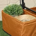 Outsunny 120L Festival Trolley on Wheels, Folding Camping Trolley Cart with Removable Canopy, All-Terrain Wheels, Adjustable Handle, Push or Pull for Garden Beach Fishing Shopping, Orange - 9