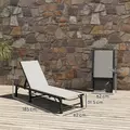 Outsunny Folding Sun Lounger Set of 2, 5-Position Adjustable Reclining Garden Loungers, Garden Chaise Lounge Sunbed Recliner Chairs with Steel Frame for Beach, Porch, Patio, Camping, Light Grey - 3