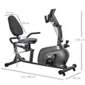 HOMCOM Recumbent Exercise Bike Recovery Exerciser, 8-Level Magnetic Resistance Stationary Bike with Pad Holder, LCD Monitor, for Indoor Cardio Workout, Black - 3