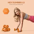 SPORTNOW 2 x 1.5kg Hexagonal Dumbbells Weights Set with Non-Slip Grip for Home Gym Workout, Orange - 4