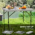 Outsunny 34/74cm Folding Camping Table, with Handle - Grey - 7