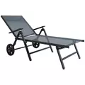 Outsunny Five-Position Reclining Sun Lounger - Grey - 1