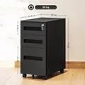 Vinsetto Three-Drawer Steel Filing Cabinet - Black - 3