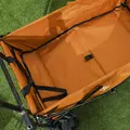 Outsunny 120L Festival Trolley on Wheels, Folding Camping Trolley Cart with Removable Canopy, All-Terrain Wheels, Adjustable Handle, Push or Pull for Garden Beach Fishing Shopping, Orange - 8