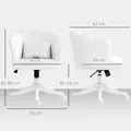 HOMCOM Velvet-Feel Petal Back Office Chair - White - 3