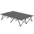 Outsunny Double Camping Cot Bed, with Bag - Charcoal Grey - 1