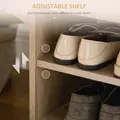 HOMCOM Shoes Cabinet Bench Hidden Storage Padded Seat Organiser Footwear Rack Hallway Oak Tone - 7