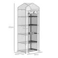 Outsunny 193cm Five Shelf Mini Greenhouse - White - 3