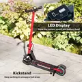 SPORTNOW Folding Electric Scooter for Kids, with Dual Brakes, Front Suspension, LED Colourful Lights, Red - 9