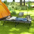 Outsunny Double Camping Cot Bed, with Bag - Charcoal Grey - 2