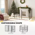 PawHut 6 Panels Dog Playpen, Portable Detachable Puppy Pen with Door, for Large Dogs, 100cm High, Grey - 4