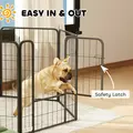 PawHut Eight-Panel Dog Playpen with Door, for Large Dogs, Indoors, Outdoors, 80cm Tall, Black - 5