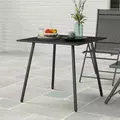 Outsunny Square Garden Table with Slat Top, Steel Frame, Outdoor Table for 4 Person, 80 x 80 x 74 cm, Black - 8