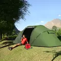 Outsunny 4-6 Man Camping Tent with Living Area and 2 Bedrooms, Hiking Sun Shelter, UV Protection Tunnel Tent, Dark Green - 2