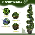 HOMCOM Set of Two 115cm Artificial Lavender Trees - 4