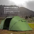 Outsunny 4-6 Man Camping Tent with Living Area and 2 Bedrooms, Hiking Sun Shelter, UV Protection Tunnel Tent, Dark Green - 5