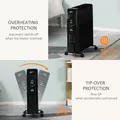 HOMCOM 2500W Digital Display Oil Filled Radiator, 11 Fin Portable Electric Heater with Timer, Adjustable Thermostat, Three Heat settings, Safety Cut Off, Remote, Black - 4