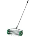 Outsunny Garden Rolling Lawn Aerator Heavy Duty Steel Grass Roller w/ Adjustable Handle - 1