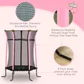 HOMCOM Kids Trampoline Mini Bouncer with Enclosure Safety Net For Ages 3-10 Years - Pink - 5