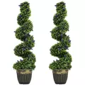 HOMCOM Set of Two 115cm Artificial Lavender Trees - 1