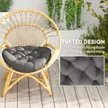 Outsunny Set of Two Φ60cm Outdoor Cushions - Dark Grey - 6