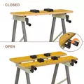 DURHAND 4-in-1 Work Bench, Folding Clamp Table w/ 4 Adjustable Clamping Pegs for DIY Home Garage, Grey - 5
