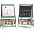 AIYAPLAY Three-In-One Kids Easel with Paper Roll, Art Easel, with Storage - Green - 1