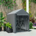 Outsunny 179 x 120cm Temporary Garden Shed, with Accessories - Dark Grey - 7