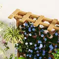 Outsunny Wooden Planter with Trellis, Freestanding Raised Garden Bed with Drainage Holes, Outdoor Planter Box with Liner for Vegetables, Herbs and Flowers, Natural - 9