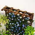 Outsunny Wooden Planter with Trellis, Freestanding Raised Garden Bed with Drainage Holes, Outdoor Planter Box with Liner for Vegetables, Herbs and Flowers, Carbonised - 9