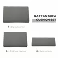 Outsunny Outdoor Cushion Pad Set for Rattan Furniture, 7 Piece Garden Furniture Cushions ONLY, Grey - 7