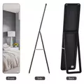HOMCOM Full Length Mirror, 156 x 37 cm Rectangular Full Body Mirror with Stand, Floor Standing, Hanging or Leaning Against Wall for Bedroom Cloakroom, Black - 5