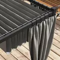 Outsunny 3 x 3m Moving Canopy Metal Pergola, with Curtains - Grey - 7