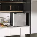 HOMCOM 46 Litre Table Top Mini Fridge, Small Fridge with Ice Box, Reversible Door, Adjustable Temperature and Legs for Bedrooms, Home Office, Silver Tone - 2
