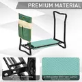 Outsunny Steel Frame Padded Garden Kneeler, with Tool Bag - Green - 7