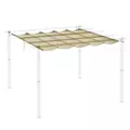 Outsunny Retractable Pergola Cover, 2.55 x 2.5 m Replacement Canopy Fabric for 3 x 3 m Frame, Roof Top Only, Beige - 8